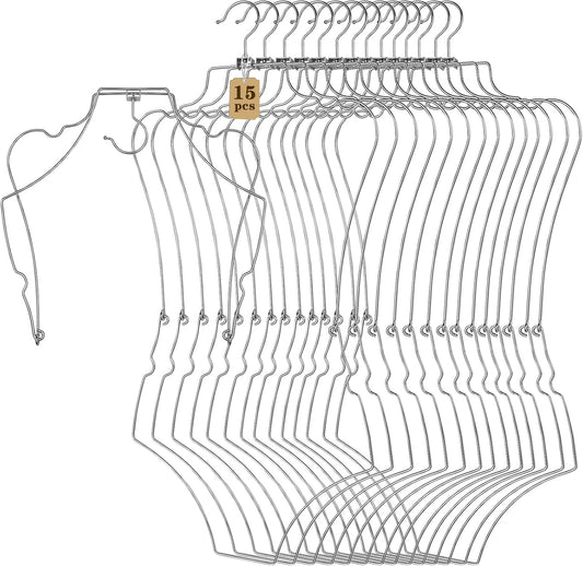 15 Pcs Foldable Body Shape Bikini Hangers Wire Swimsuit Hanger Metal Lingerie Organizer Bathing Suit Hangers V1258-DP02-C-2273