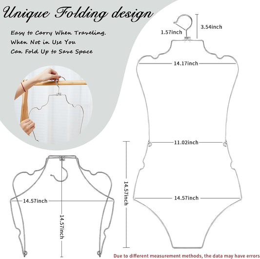 15 Pcs Foldable Body Shape Bikini Hangers Wire Swimsuit Hanger Metal Lingerie Organizer Bathing Suit Hangers V1258-DP02-C-2273