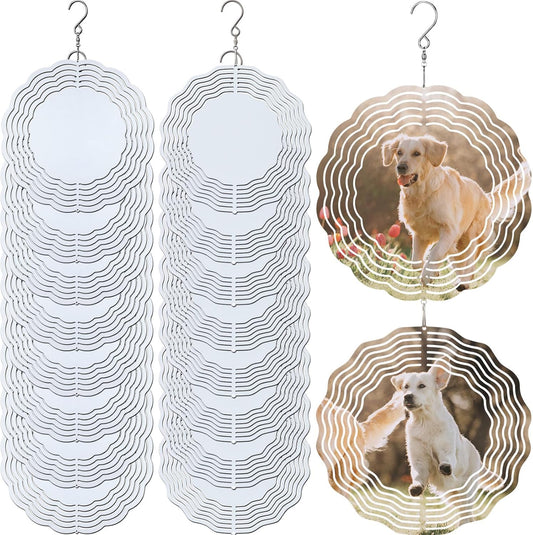 16 Pack 8 Inch Sublimation Wind Spinner Blanks 3D Aluminum Wind Spinners Hanging Wind Spinners DIY Crafts V1258-DP02-C-2286