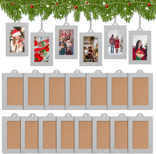 50 Pcs Metal Christmas Photo Frame Ornaments Bulk 2 x 3 Inch Heavy Duty Reusable Small Frame Decorations for V1258-DP02-C-2293
