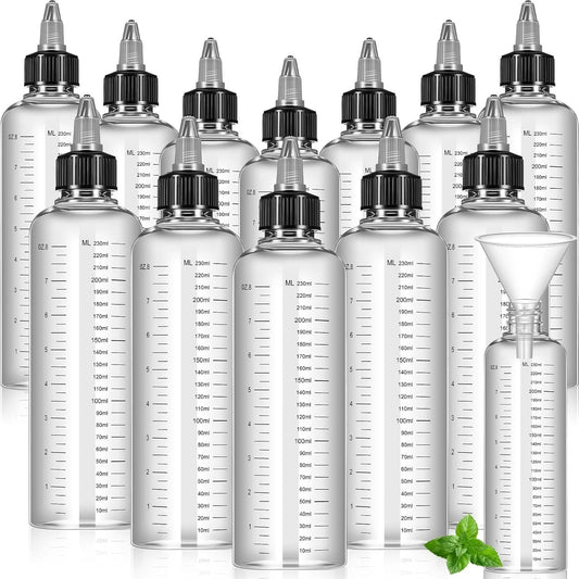 12 Pcs Twist Top Applicator Bottle 8 oz Hair Dye Bottle Hair Squeeze Bottle Applicator Hair Oil Container V1258-DP02-C-2294