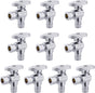 10 PCS Stop Angle Valve Pex-A Inlet, 1/4 Turn,3/8" OD Compression X 1/2" Pex-A Expansion, Chrome Plated V1258-DP02-C-2308