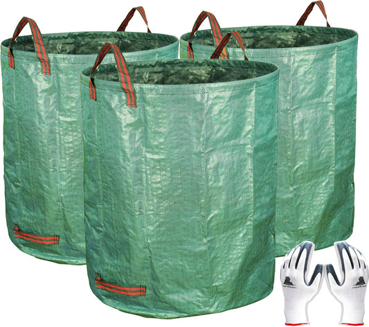 3-Pack 72 Gallon Yard Waste Bags, Reusable Heavy Duty Collapsible Garden Leaf Bags with Plastic Ring, V1258-DP02-C-232