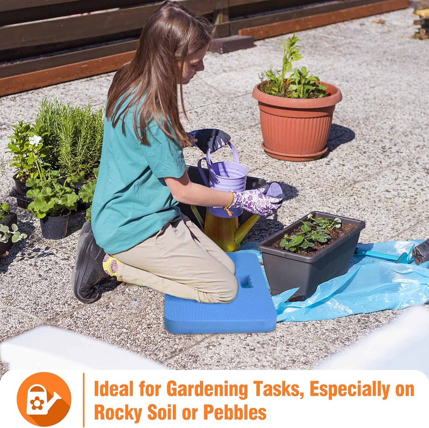 3-Pack Garden Kneeling Pad - For Gardening, Baby Bath, Yoga, Pilates, Exercise, Blue V1258-DP02-C-239