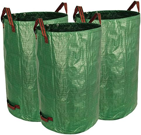3-Pack 32 Gallon Yard Waste Bags, Reusable Heavy Duty Collapsible Garden Leaf Bags with Plastic Ring, V1258-DP02-C-240