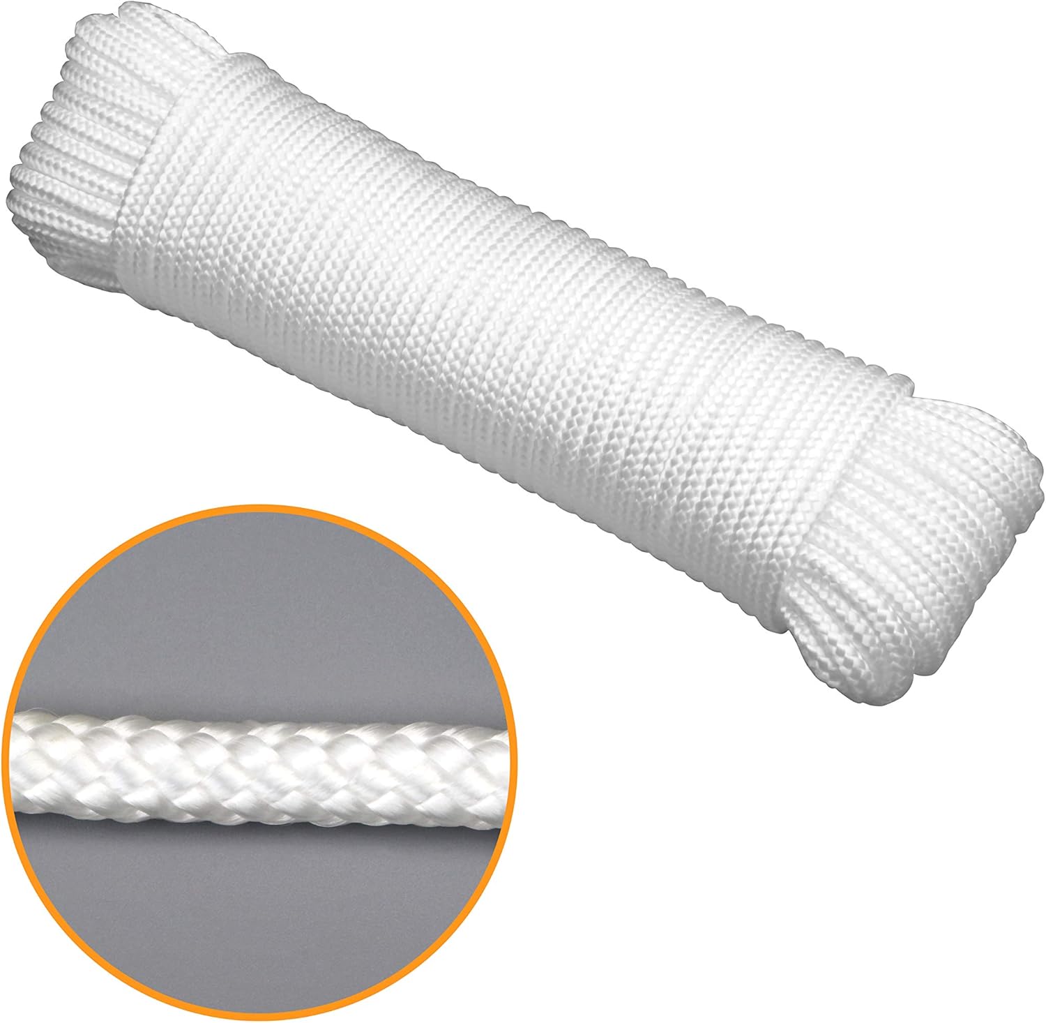2-Pack 100' x 1/4" White Rope, UV Resistant Rope for Flag Pole, Clothes line, Camping Tent, Canoes, Tree Work V1258-DP02-C-242