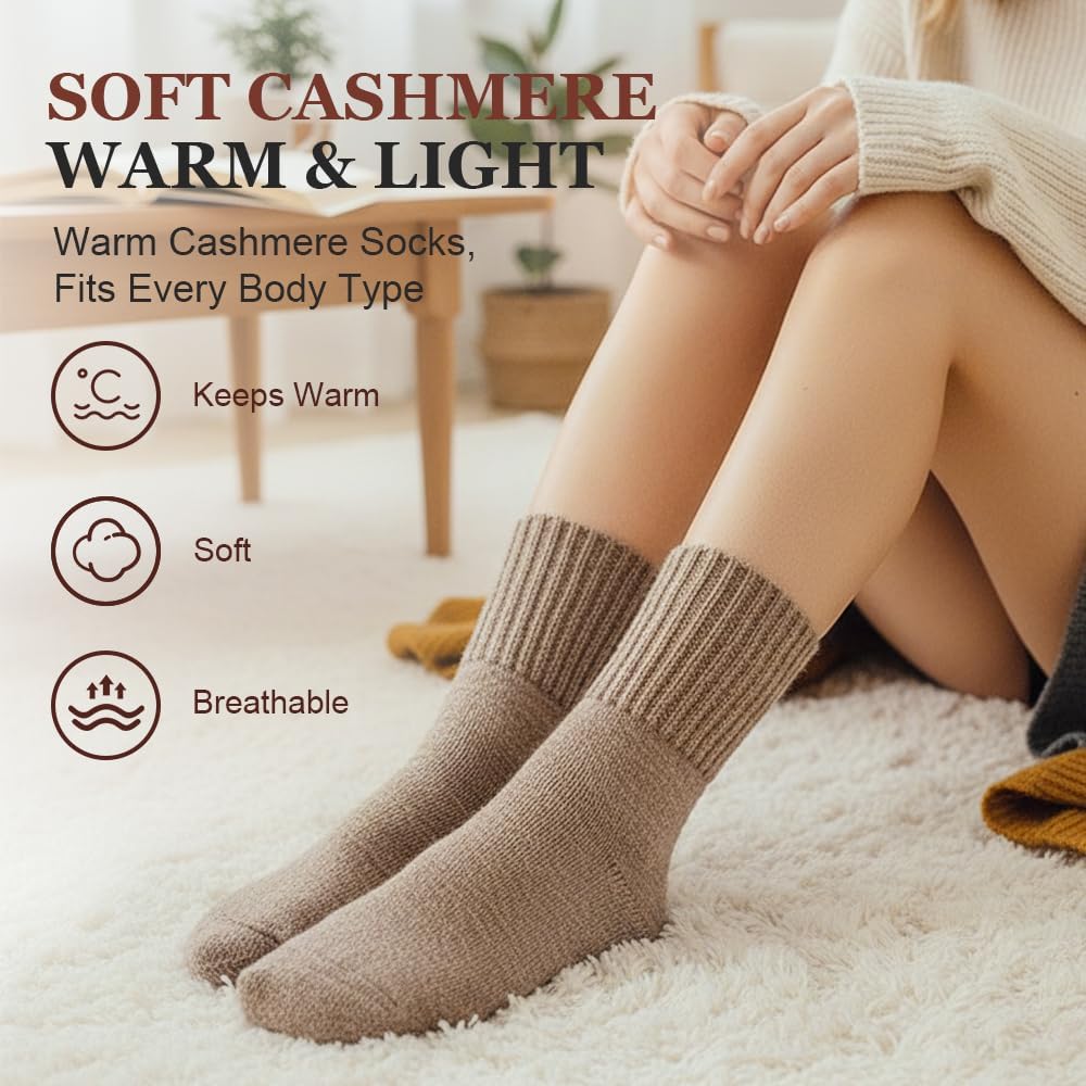 Women's Solid Mid Calf Socks, 2026 New Cozy Soft Comfy Warm Thick Cute Knit Crew Socks Multipack for Fall and V1258-DP02-C-2476