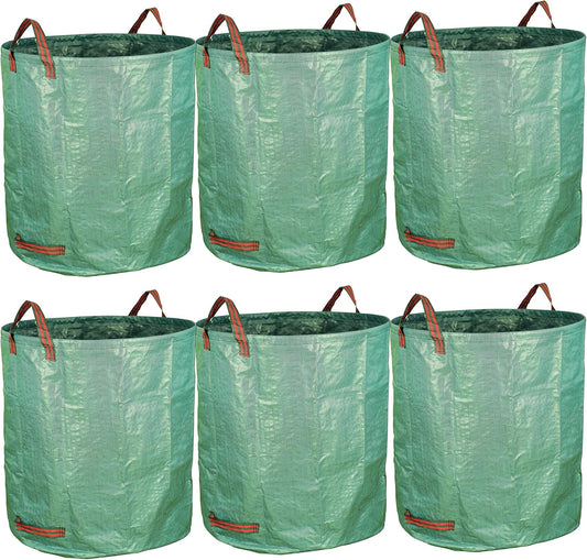 6-Pack 72 Gallon Yard Waste Bags, Reusable Heavy Duty Collapsible Garden Leaf Bags with Plastic Ring, V1258-DP02-C-248