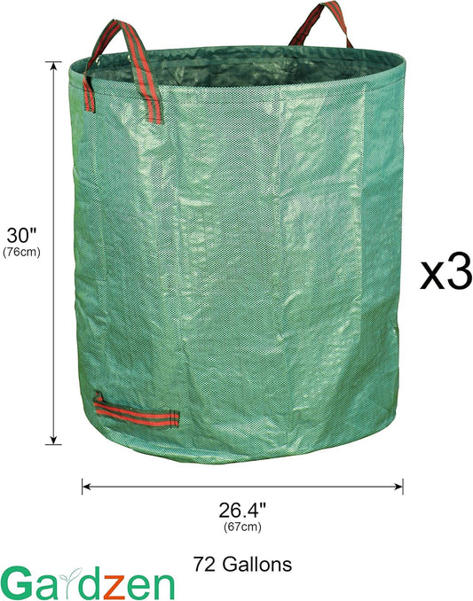 6-Pack 72 Gallon Yard Waste Bags, Reusable Heavy Duty Collapsible Garden Leaf Bags with Plastic Ring, V1258-DP02-C-248