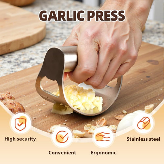 2025 New Stainless Steel Garlic Presser, Portable Manual Stainless Steel Garlic Press for Home Kitchen V1258-DP02-C-2497
