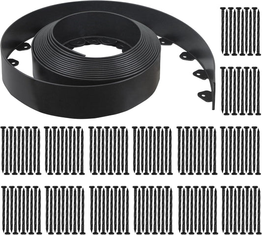 No Dig Landscape Edging Kit, 40-Foot Long, 3-Inch Tall Garden Edging Border and 100 pcs Landscape Edging V1258-DP02-C-250