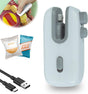 Mini Bag Sealer, 4 in 1 Bag Cutter and Sealer, USB Rechargeable, Portable, Blue V1258-DP02-C-2507