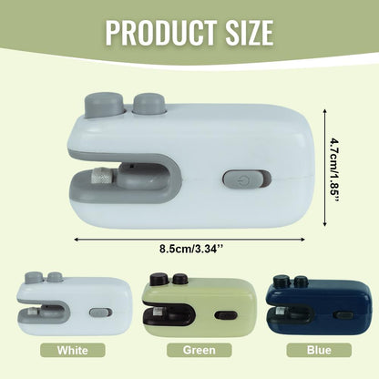 Mini Bag Sealer, 4 in 1 Bag Cutter and Sealer, USB Rechargeable, Portable, Blue V1258-DP02-C-2507