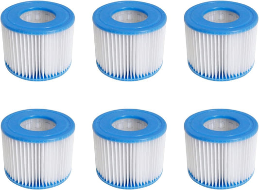 Hot Tub Filter Cartridge Size VI for Bestway, Lay-Z-Spa, Coleman SaluSpa 90352E 58323, 6 Pack V1258-DP02-C-251