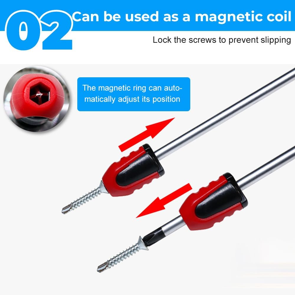 Screwdriver Head Magnetic Ring, Upgrade Magnetizer Screw Removable for Hex Screwdriver and Power Bits, 2024 V1258-DP02-C-2513