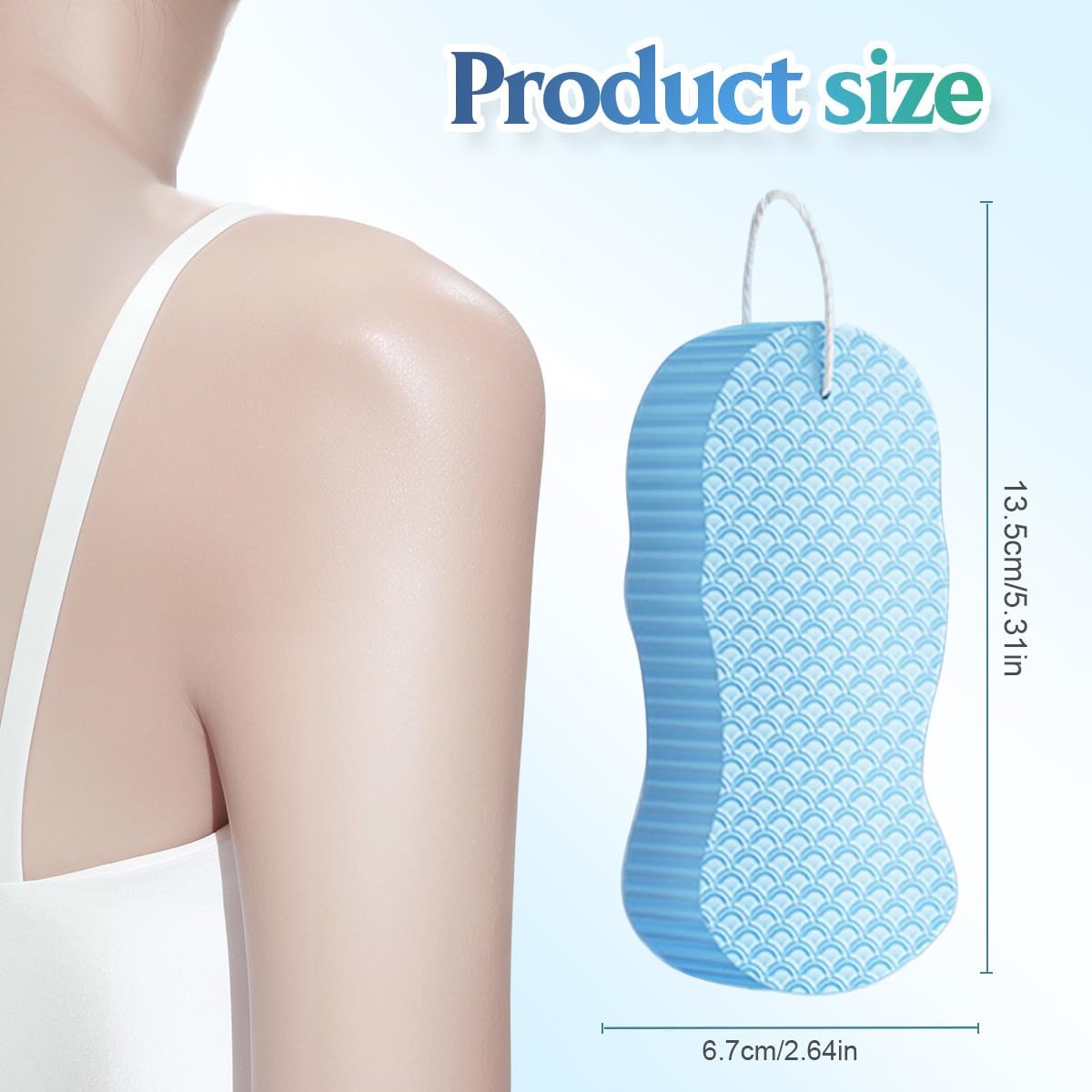 2026 New Magic Exfoliating Bath Sponge, Upgrade 3D Super Soft Exfoliating Bath Sponge Skin Friendly Reusable, V1258-DP02-C-2515