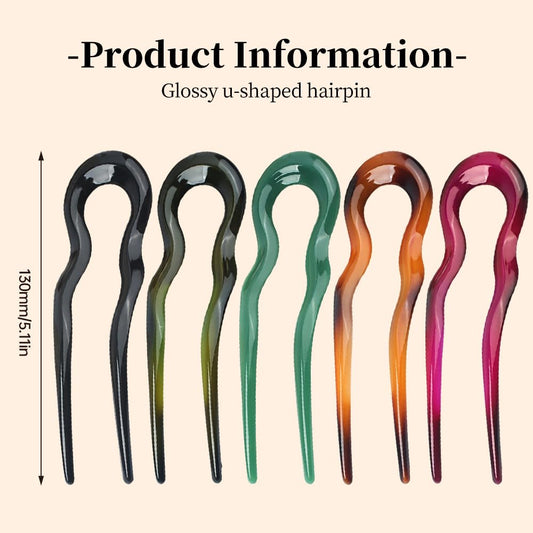 French Twist Stick Hair Fork, 2024 New U Shaped Hair Pins for Twist Hair Styling, Upgrade Metal French Pins V1258-DP02-C-2517