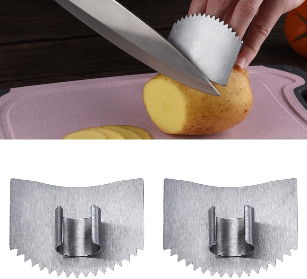 Stainless Steel Cutting Finger Guard, 2025 New Stainless Steel Finger Protector for Cutting, Upgrade V1258-DP02-C-2519