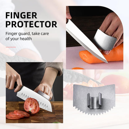 Stainless Steel Cutting Finger Guard, 2025 New Stainless Steel Finger Protector for Cutting, Upgrade V1258-DP02-C-2519