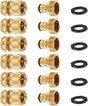 Garden Hose Quick Connector, Solid Brass 3/4 Inch Thread Fitting No-Leak Water Hose Female and Male Easy V1258-DP02-C-252