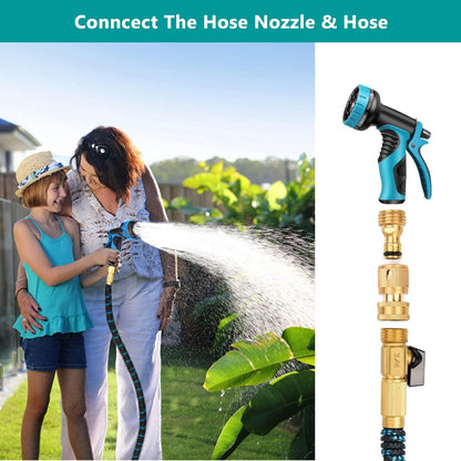 Garden Hose Quick Connector, Solid Brass 3/4 Inch Thread Fitting No-Leak Water Hose Female and Male Easy V1258-DP02-C-252