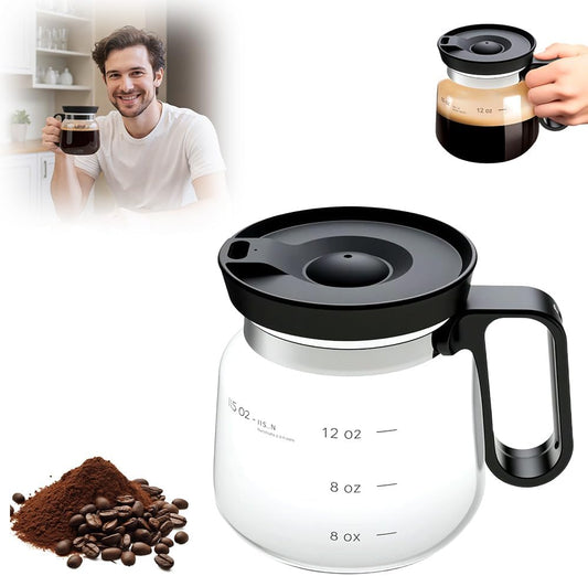 16 Oz Glass Coffee Mug Coffee Pot Style, 2025 New Mini Heatproof Large Capacity Clear Cup Mini Coffee Pot V1258-DP02-C-2523