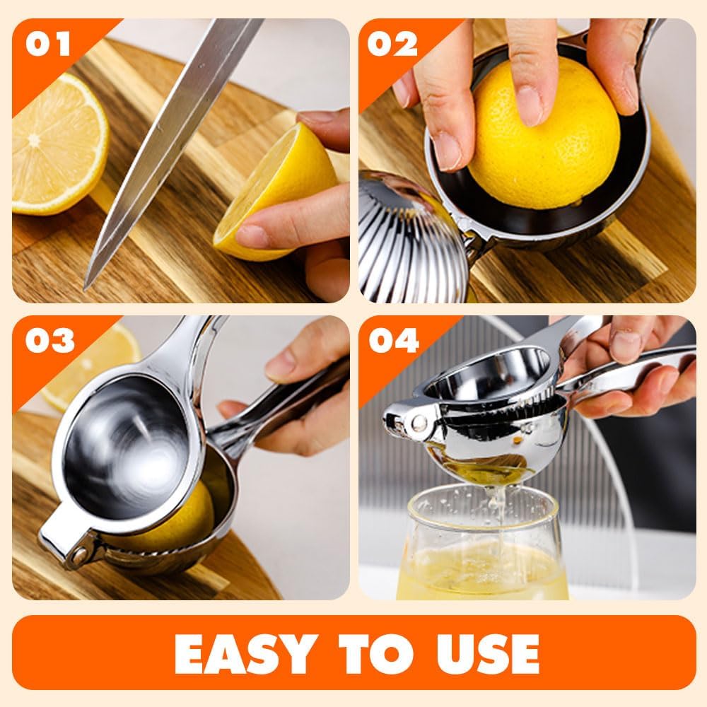 Handheld Lemon Squeezer, 2025 New Stainless Steel Lemon Lime Squeezer Citrus Juicer, Upgrade Heavy Duty Solid V1258-DP02-C-2524
