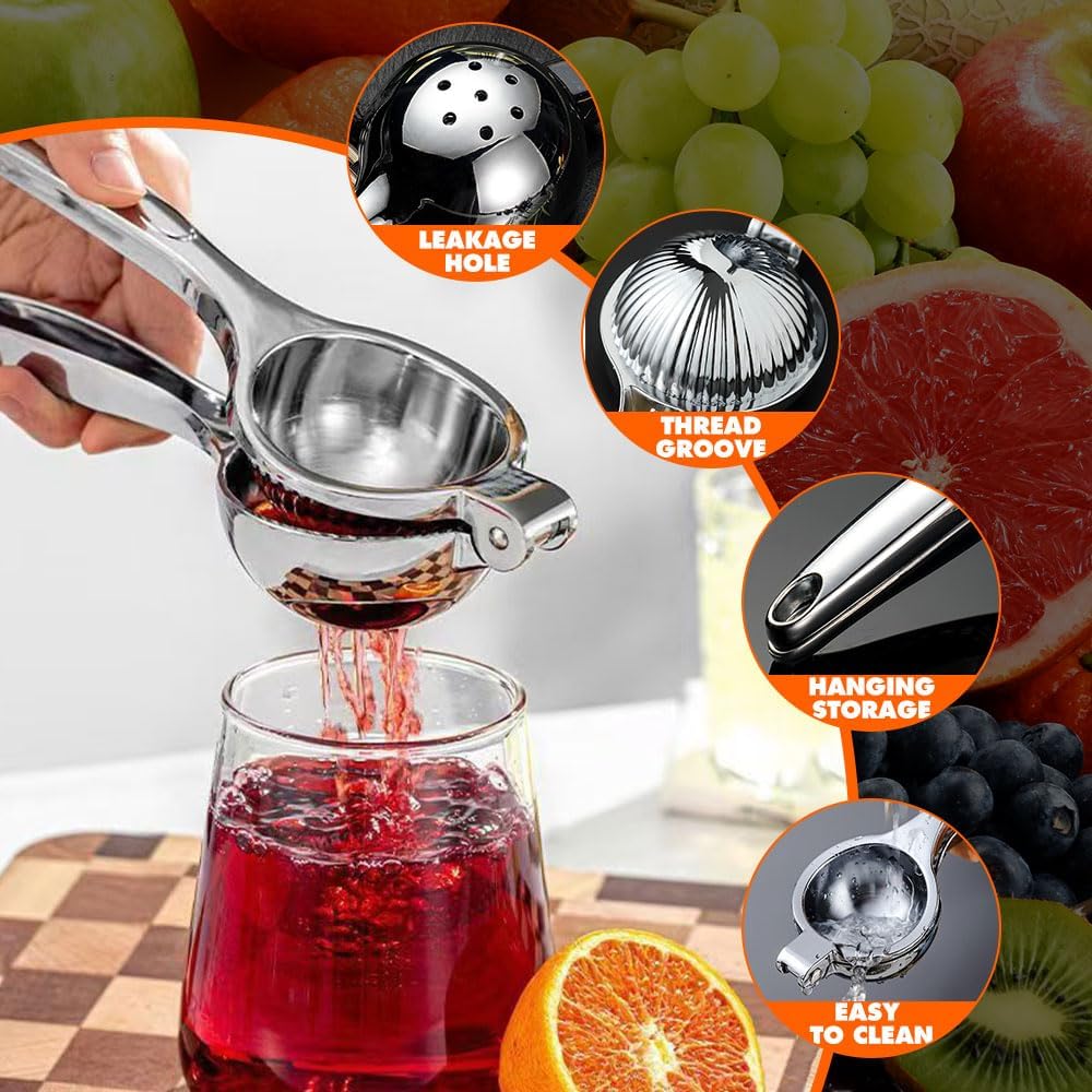 Handheld Lemon Squeezer, 2025 New Stainless Steel Lemon Lime Squeezer Citrus Juicer, Upgrade Heavy Duty Solid V1258-DP02-C-2524