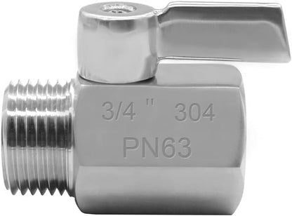 Stainless Steel 3/4" Shut Off Valve GHT Thread Garden Hose Heavy Duty Connector V1258-DP02-C-2533