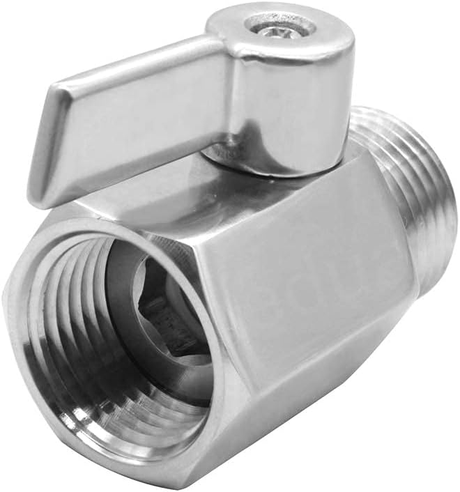 Stainless Steel 3/4" Shut Off Valve GHT Thread Garden Hose Heavy Duty Connector V1258-DP02-C-2533