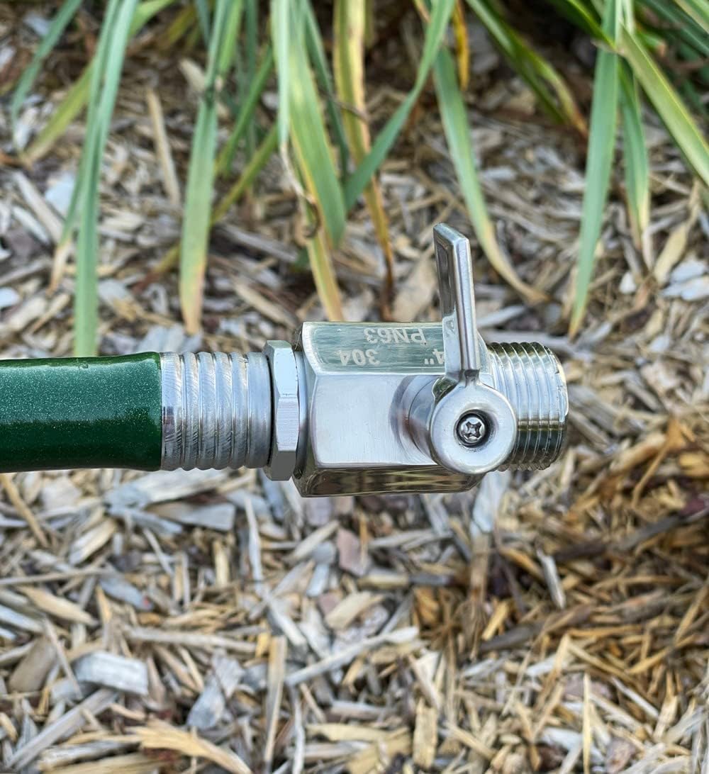 Stainless Steel 3/4" Shut Off Valve GHT Thread Garden Hose Heavy Duty Connector V1258-DP02-C-2533