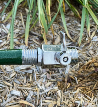Stainless Steel 3/4" Shut Off Valve GHT Thread Garden Hose Heavy Duty Connector V1258-DP02-C-2533