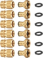 Garden Hose Quick Connector, Solid Brass 3/4 Inch Thread Fitting No-Leak Water Hose Female and Male Easy V1258-DP02-C-254