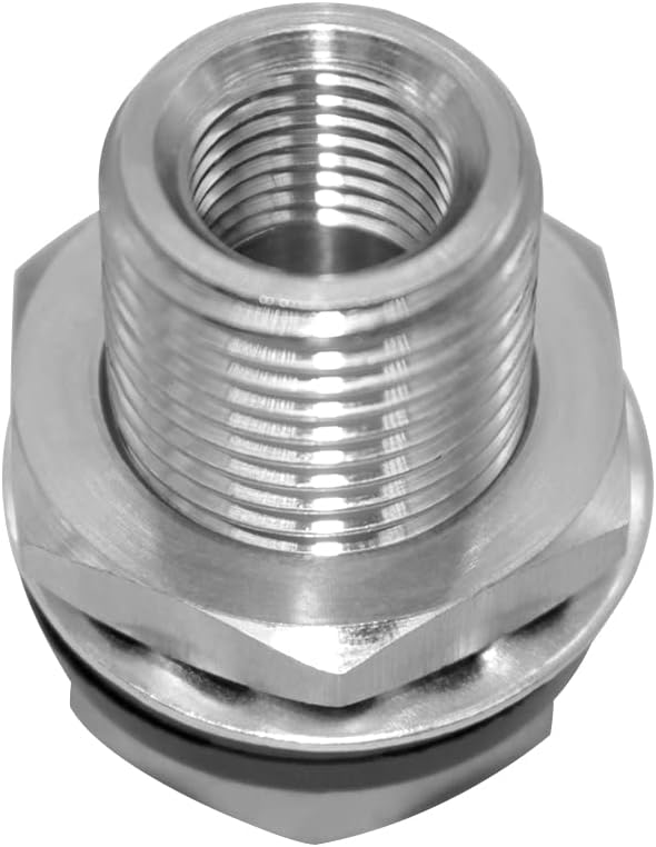 1/4" NPT Stainless Steel Female Bulkhead Coupler Thru-bulk Pipe Fitting 1-1/2" Length (Full Female Thread) V1258-DP02-C-2546