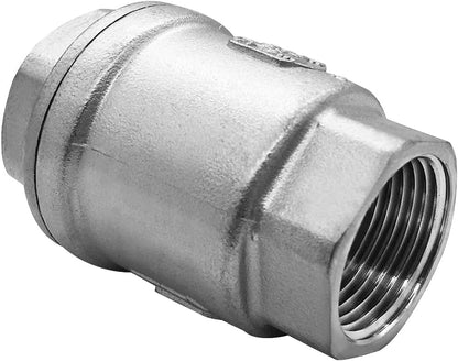 Stainless 1 NPT Threaded Check Valve Non Return One Way Horizontal Vertical Inline Water Spring Check Valve V1258-DP02-C-2579