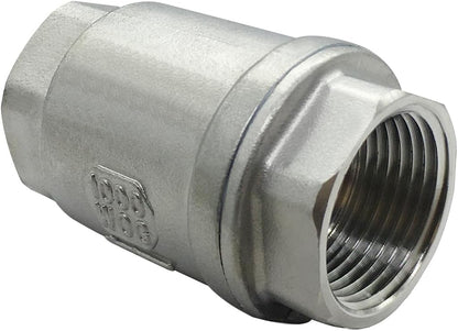 Stainless 1 NPT Threaded Check Valve Non Return One Way Horizontal Vertical Inline Water Spring Check Valve V1258-DP02-C-2579