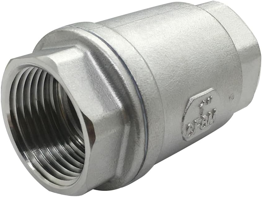 Stainless 1 NPT Threaded Check Valve Non Return One Way Horizontal Vertical Inline Water Spring Check Valve V1258-DP02-C-2579