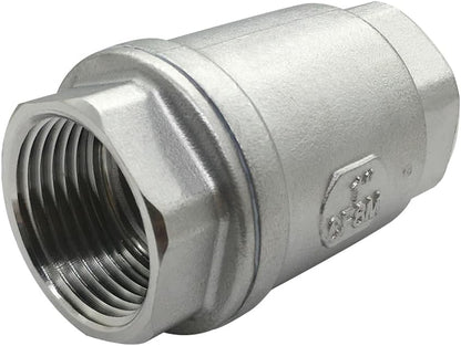 Stainless 1 NPT Threaded Check Valve Non Return One Way Horizontal Vertical Inline Water Spring Check Valve V1258-DP02-C-2579