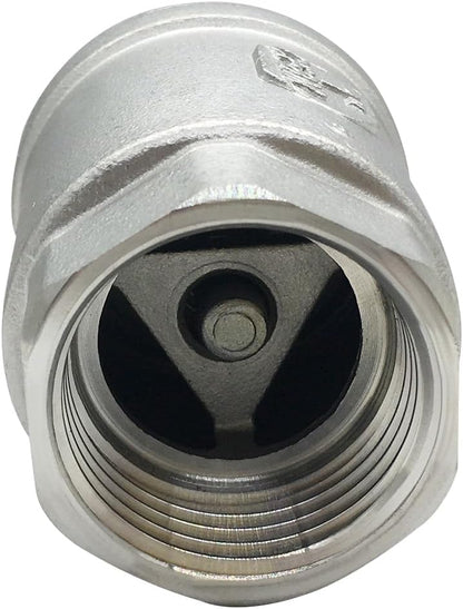 Stainless 1 NPT Threaded Check Valve Non Return One Way Horizontal Vertical Inline Water Spring Check Valve V1258-DP02-C-2579