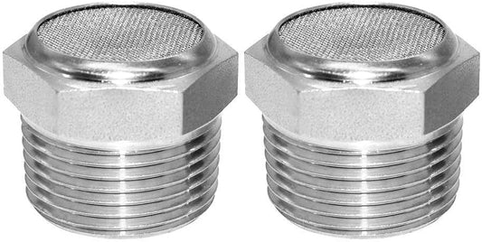 316 Stainless Steel Air Pneumatic Mufflers 1/2 NPT Male Thread Sintered Exhaust Muffler Silencer Flat (Pack V1258-DP02-C-2585