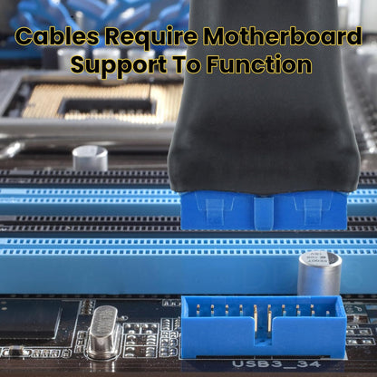 2Pcs USB 3.0 Header Splitter Extension Cable, 19/20 Pin 1 to 2 Y Internal Hub Splitter, Internal Adapter V1258-DP02-C-2617