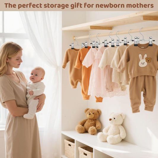 24 Pack Baby Hangers with Clips, 360 degreesRotatable Toddler Pant Hangers with Clips, Non-Slip Space Saving V1258-DP02-C-2633
