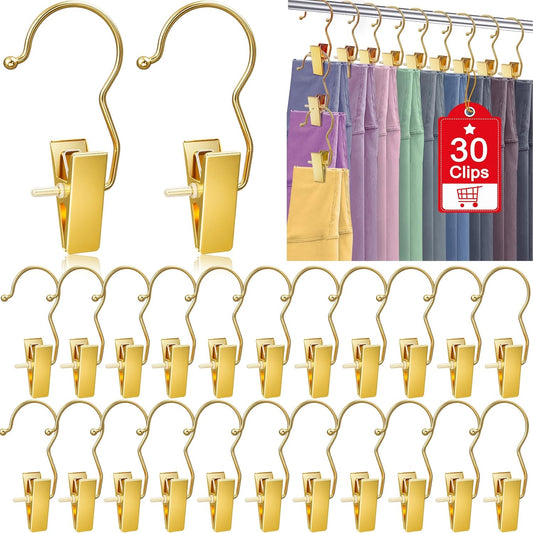 30 Pack Gold Boot Hangers for Closet, Pants Hangers with Clips Portable Travel Hanger Space Saving, Boot Clip V1258-DP02-C-2635