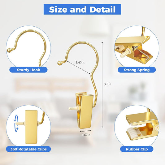 30 Pack Gold Boot Hangers for Closet, Pants Hangers with Clips Portable Travel Hanger Space Saving, Boot Clip V1258-DP02-C-2635