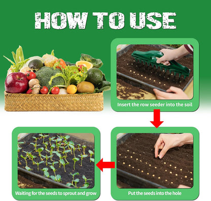 The Row Seeder by - Handheld Garden Tool for Precise Seed & Seedling Spacing in Rows & Seed Trays - for V1258-DP02-C-264