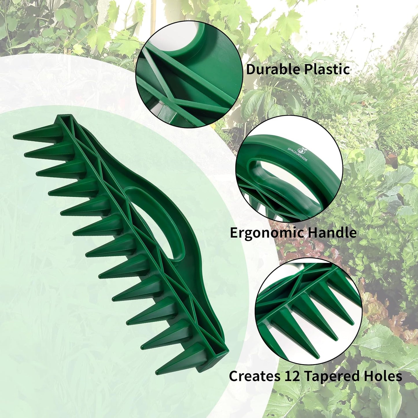 The Row Seeder by - Handheld Garden Tool for Precise Seed & Seedling Spacing in Rows & Seed Trays - for V1258-DP02-C-264