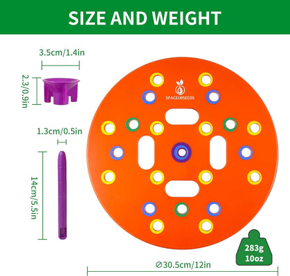 Round Seed Planting Template by - Patented Color-Coded Garden Spacing Tool Kit with Seed & Seedling Spacer, V1258-DP02-C-266