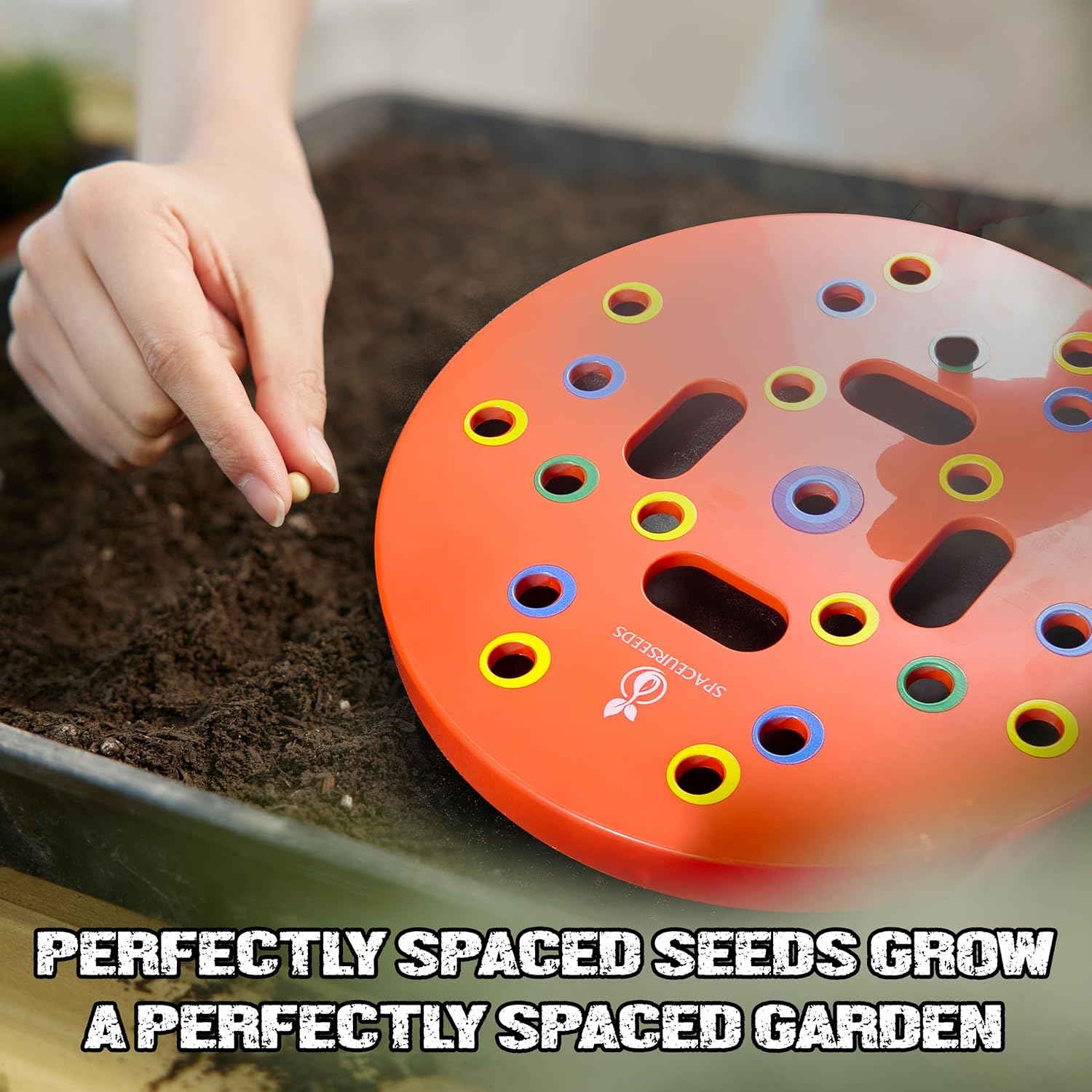 Round Seed Planting Template by - Patented Color-Coded Garden Spacing Tool Kit with Seed & Seedling Spacer, V1258-DP02-C-266
