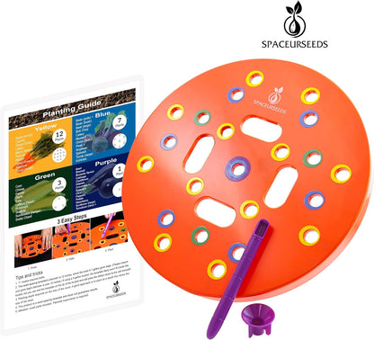Round Seed Planting Template by - Patented Color-Coded Garden Spacing Tool Kit with Seed & Seedling Spacer, V1258-DP02-C-266