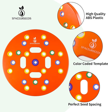 Round Seed Planting Template by - Patented Color-Coded Garden Spacing Tool Kit with Seed & Seedling Spacer, V1258-DP02-C-266